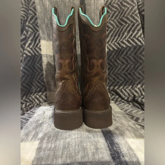 Justin Boots Brown and Teal Boots - Picture 3 of 11